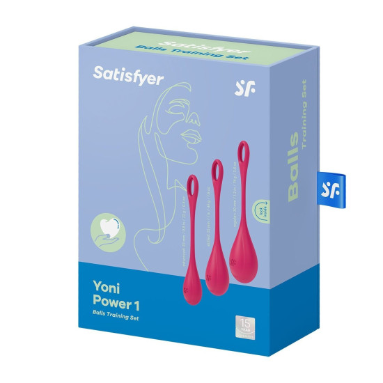Набір йоні намистин, червоні, діаметр 2-2,5-3 см, вага 22-46-74 г Satisfyer Yoni Power 1 Red