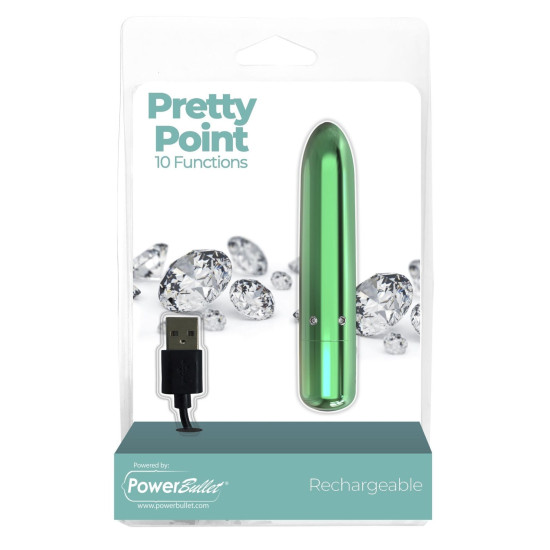 Вибропуля, зелёная PowerBullet Pretty Point Rechargeable Teal