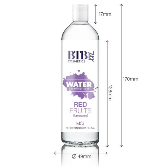 Лубрикант із фруктовим ароматом на водній основі BTB Flavored Red Fruits, 250 ml