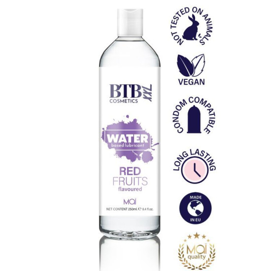 Лубрикант із фруктовим ароматом на водній основі BTB Flavored Red Fruits, 250 ml