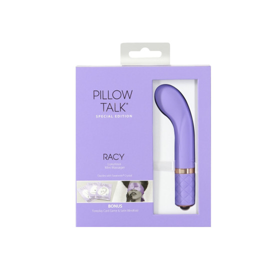Роскошный вибратор с кристаллом Swarovski, повязкой на глаза и игрой, фиолетовый Pillow Talk Racy Purple Special Edition