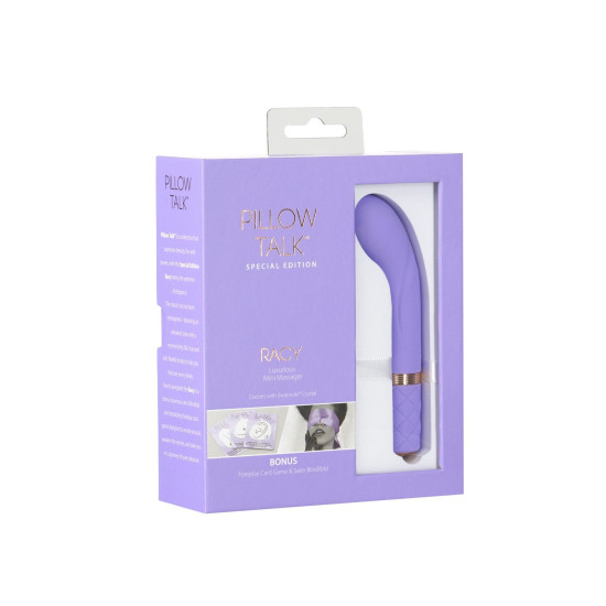 Роскошный вибратор с кристаллом Swarovski, повязкой на глаза и игрой, фиолетовый Pillow Talk Racy Purple Special Edition