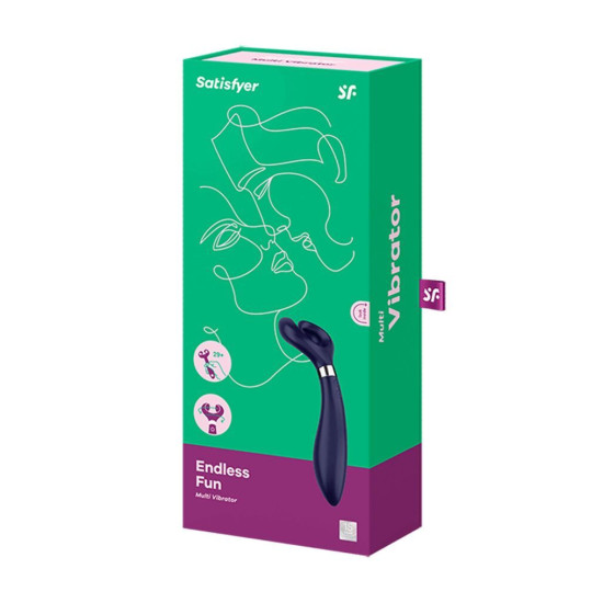 Вібратор для пар з трьома моторами, багатофункціональний, синій Satisfyer Endless Fun Blue
