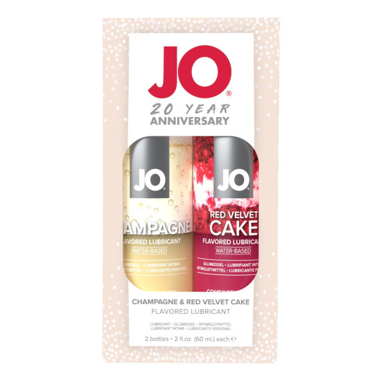 Вкусовые лубриканты (шампанское и красный бархат) JO Champagne & Red Velvet Cake, 2×60 ml