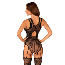 Бодістокінг з відкритим доступом до промежини, чорний Obsessive Bodystocking F239, S/M/L