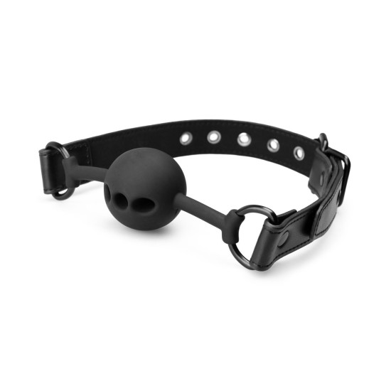 Повітропроникний кляп з ремінцем, чорний Bedroom Fantasies Breathable Silicone Ball Gag