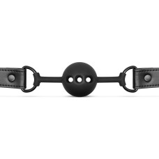 Повітропроникний кляп з ремінцем, чорний Bedroom Fantasies Breathable Silicone Ball Gag