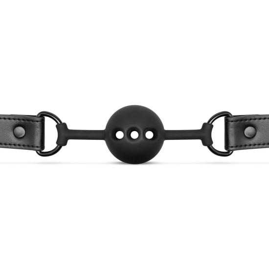 Повітропроникний кляп з ремінцем, чорний Bedroom Fantasies Breathable Silicone Ball Gag