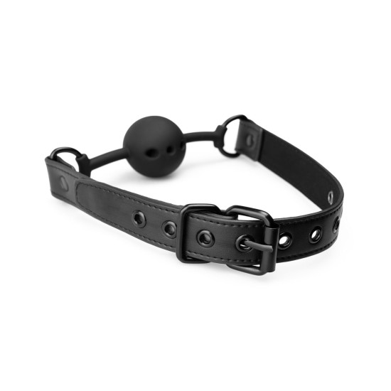 Повітропроникний кляп з ремінцем, чорний Bedroom Fantasies Breathable Silicone Ball Gag