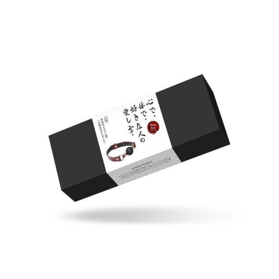 Силіконовий кляп із кулькою 4,3 см і шкіряним ременем Liebe Seele Wine Red Ball Gag