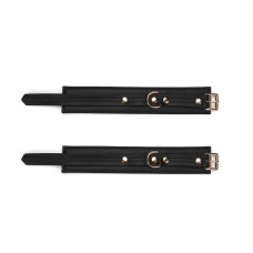 Поножі з екошкіри Liebe Seele Black Organosilicon Anklecuffs