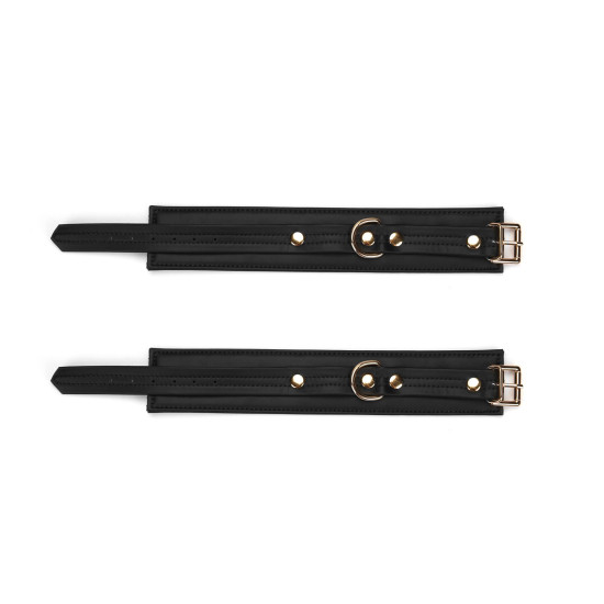 Поножи из экокожи Liebe Seele Black Organosilicon Anklecuffs