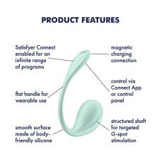 Смарт-віброяйце, м'ятне Satisfyer Smooth Petal Connect App Mint