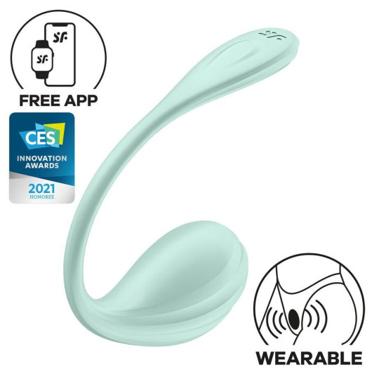 Смарт-віброяйце, м'ятне Satisfyer Smooth Petal Connect App Mint