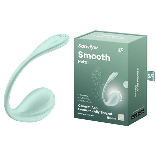 Смарт-віброяйце, м'ятне Satisfyer Smooth Petal Connect App Mint