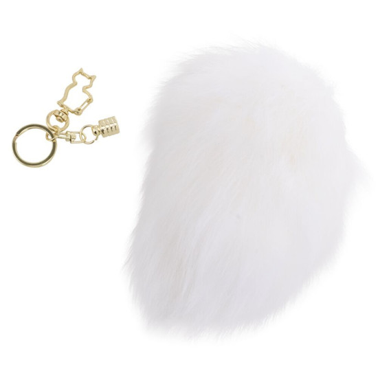 Анальная пробка с белым кроличьим хвостом, форма груши Lockink Sevanda White Bunny-Tail Anal Pear-Shape Plug