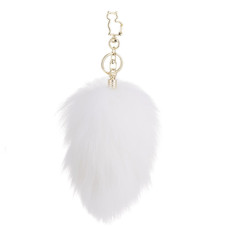 Анальна пробка з білим кролячим хвостом, форма груші Lockink Sevanda White Bunny-Tail Anal Pear-Shape Plug