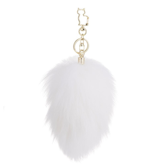 Анальная пробка с белым кроличьим хвостом, форма груши Lockink Sevanda White Bunny-Tail Anal Pear-Shape Plug
