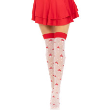 Панчохи з візерунком у горошок Leg Avenue Polka Dot Mushroom Thigh Highs, One Size