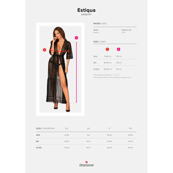 Пеньюар Obsessive Estiqua Peignoir, XS/S