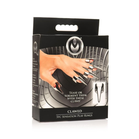 Набор колец с когтями, серебристый Master Series Five-Piece Sensation Claw Rings Silver