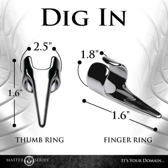 Набор колец с когтями, серебристый Master Series Five-Piece Sensation Claw Rings Silver