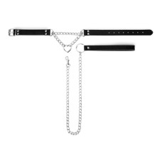 Нашийник із повідцем, сріблястий Bedroom Fantasies Collar with Chain - Silver
