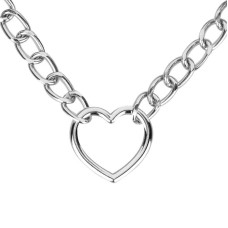 Нашийник із повідцем, сріблястий Bedroom Fantasies Collar with Chain - Silver