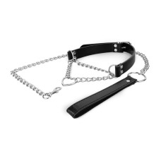 Нашийник із повідцем, сріблястий Bedroom Fantasies Collar with Chain - Silver