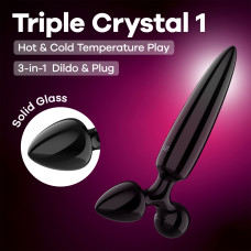 Тристоронній скляний ділдо Satisfyer Triple Crystal 1 Black