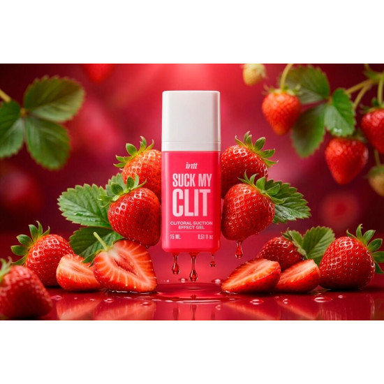 Смоктайзер для клітора (гель з ефектом посмоктування), полуниця Intt Suck My Clit Wild Strawberry, 15 ml