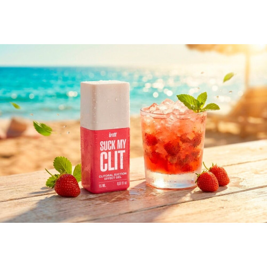 Смоктайзер для клітора (гель з ефектом посмоктування), полуниця Intt Suck My Clit Wild Strawberry, 15 ml