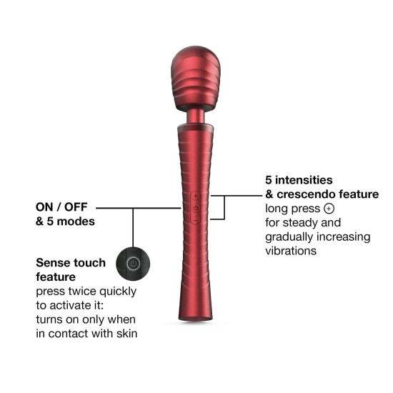 Вибромассажер, красный Manwan Man.Wand Edgy Velvet Red