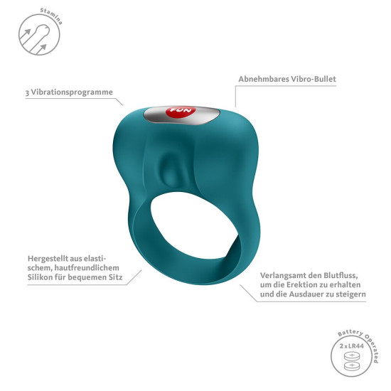 Эрекционное виброкольцо, зелёное Fun Factory Steady Bottle Green