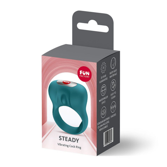 Эрекционное виброкольцо, зелёное Fun Factory Steady Bottle Green