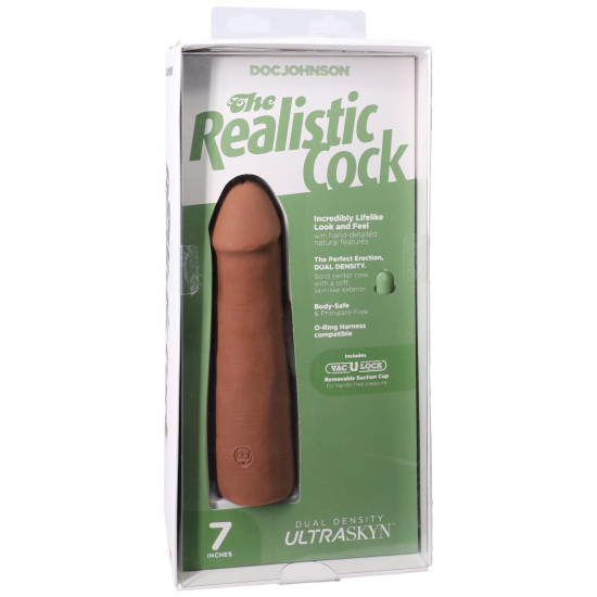 Фаллоимитатор, длина 17.8 см Doc Johnson The Realistic Cock ULTRASKYN - 7 Inch Caramel