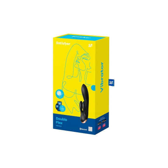 Вібратор-кролик, чорний Satisfyer Double Flex Black