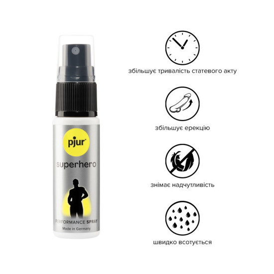 Спрей-пролонгатор, впитывающийся в кожу Pjur Superhero Spray, 20 ml