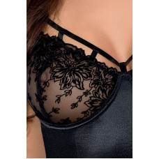 Корсет чорного кольору з пажами (трусики в комплекті) HAYA CORSET Passion Exclusive Black, XXL/XXXL