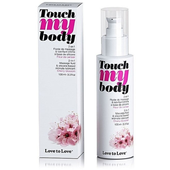Зволожувальний гель для сексу і масажу 2-в-1 з вишневим ароматом Love To Love TOUCH MY BODY Cherry Blossom, 100 ml