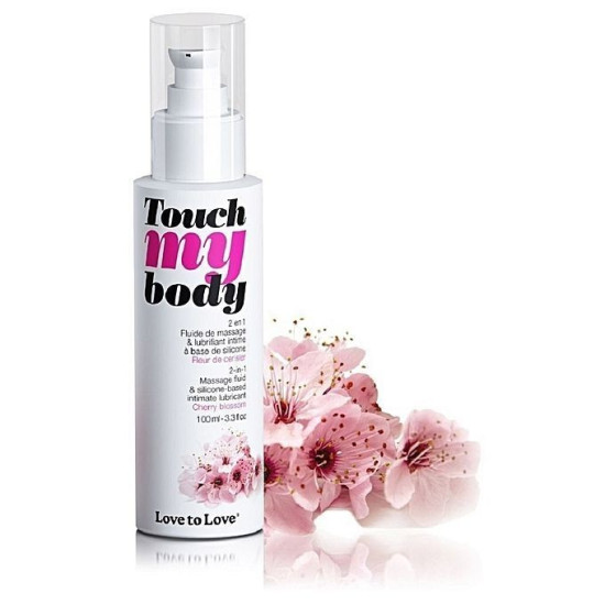 Зволожувальний гель для сексу і масажу 2-в-1 з вишневим ароматом Love To Love TOUCH MY BODY Cherry Blossom, 100 ml
