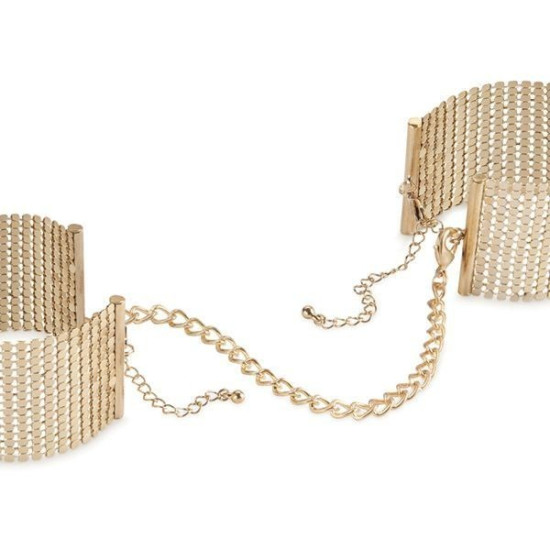Металеві наручники для сексу, стильні браслети, золотисті Bijoux Indiscrets Desir Metallique Handcuffs Gold