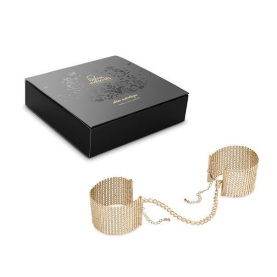 Металеві наручники для сексу, стильні браслети, золотисті Bijoux Indiscrets Desir Metallique Handcuffs Gold