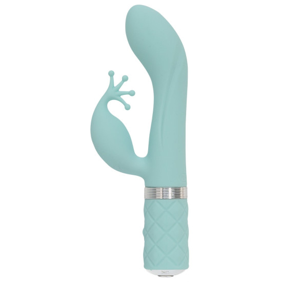 Вибратор-кролик бирюзового цвета с кристаллом Сваровски Pillow Talk Kinky Teal