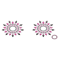 Пэстис из кристаллов (украшение на грудь), черно-розовые Petits Joujoux Gloria Set of 2 Black/Pink