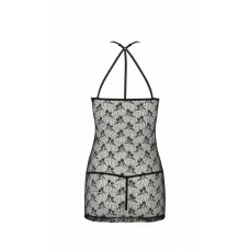 Полупрозрачная сорочка, черная Passion Azalia Chemise Black, XXL/XXXL