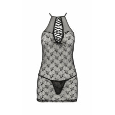 Полупрозрачная сорочка, черная Passion Azalia Chemise Black, XXL/XXXL