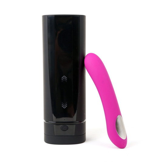 Интерактивный набор мастурбатор + стимулятор точки G, пурпурный Kiiroo Onyx+ and Pearl 2 Couple Set Purple