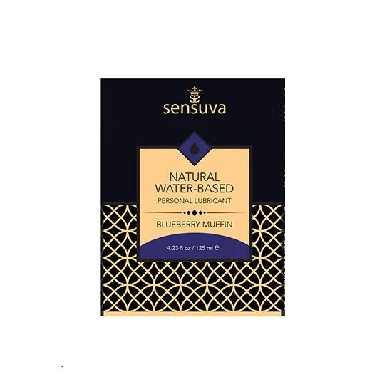 Пробник лубриканта на водній основі зі смаком чорничного мафіна Sensuva Natural Water-Based Blueberry Muffin, 6 ml