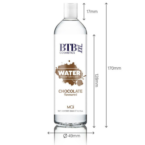 Лубрикант із шоколадним ароматом на водній основі BTB Flavored Chocolat, 250 ml